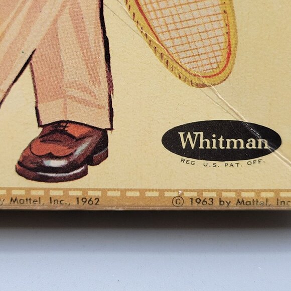 1963 Barbie Ken Stand-Up Paper Dolls Plastic Stands Clothes Whitman - Picture 11 of 12